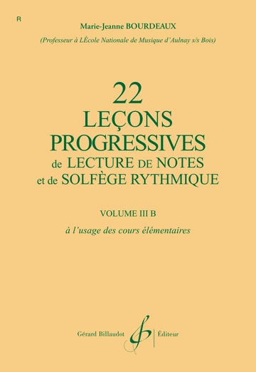 22 Leçons progressives de lecture de notes et de solfège. Volume 3B Visuel